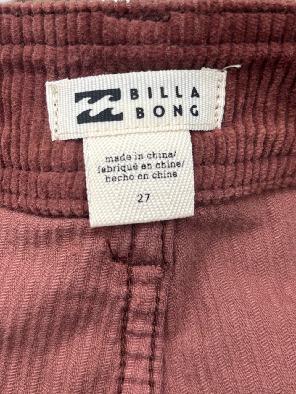 Billabong Free Fall Stretch Cotton Corduroy Pants NWT - Picture 9 of 9